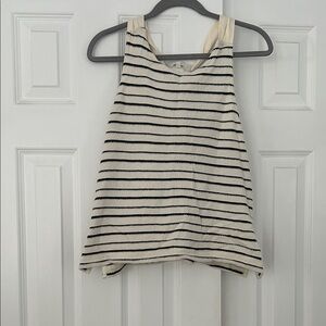 Madewell Black and Cream Striped Tank Top